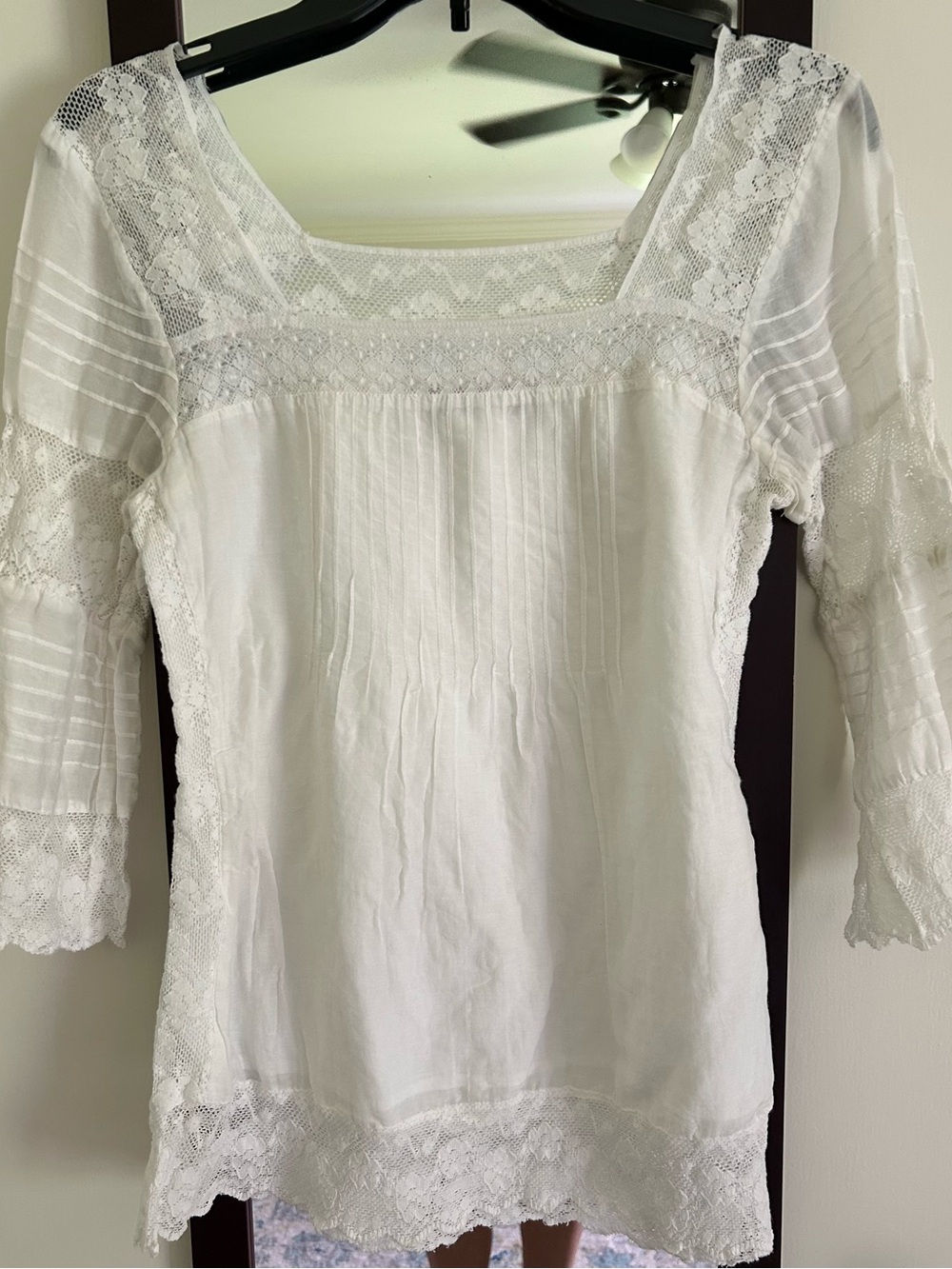 Linen and lace top